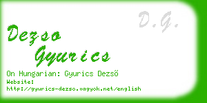 dezso gyurics business card